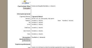 Curriculum vitae europeo da compilare download : Europass Scarica Il Cv