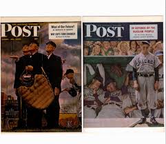 Norman perceval rockwell, the saturday evening post's most famous illustrator, is considered by many to be one of america's greatest artists. 2 Norman Rockwell Saturday Evening Post Postcards The Dugout Bottom Of The Sixth Heroes Sports Cards