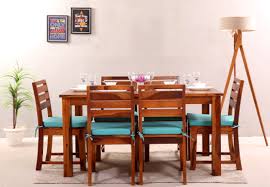 Buy Orson Compact 6 Seater Dining Set With Bench Honey Finish Online In India Wooden Street Dining Table Design Dining Set With Bench Glass Dining Table Designs