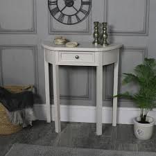 (half rounds) looks like a half circle and is used primarily as decorative trim. 19 Half Round Table Ideas Half Round Table Table Half Moon Console Table