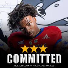 Class of 2025 Recruit Jackson Cook (6'1” 180 lbs WR) has committed to KU!  He had offers from Indiana, Maryland, Memphis, and others!