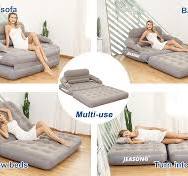 Rutell Inflatable Couch Outdoor Air Sofa, LED Blow Up Couches For Camping  With Built-in Air Pump Rechargeable, Air Couch Self Inflatable Sofa Support  ...
