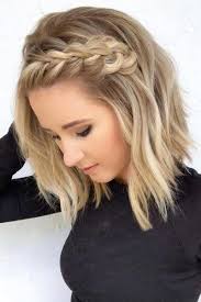 A Braid Will Add A Fun Element To Your Short Hair Shorthairweddingstyles Short Hair Updo Hair Waves Loose Waves Hair