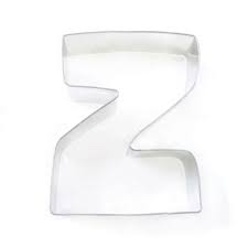 Alphabet letter z 3 inch cookie cutter made from tin plated steel. Cookie Cutter Z