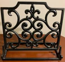 Cast Iron Black Enameled Scroll Pattern Square Cook Book Holder Unbranded Cookbook Holder Book Holders Wooden Book Stand