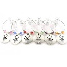 Set of 11 wooden wine glass charms, santa and his reindeer. Wine Glass Charms Stags Head Wine Glass Charms Silver