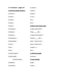 Realidades 2014 leveled vocabulary and grammar workbook level 1 (realidades: Realidades 1 Chapter 5a Vocabulary List With Answer Key By Sra Mariposa