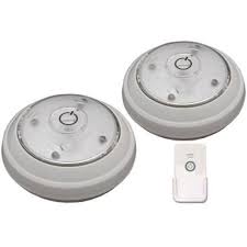 Rite Lite Led White Puck Light With Remote 2 Pack Lpl622wrc The Home Depot Puck Lights Rite Lite Led Puck Lights