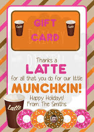 Thanks A Latte 5x7 Printable Teacher Thank You Gift Dunkin Donuts Gift Card Holder S Teacher Appreciation Printables Thank You Teacher Gifts Teacher Gift Card