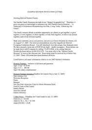 Dear ones, it's almost two years since our last kingston family reunion and a lot has happened. Sample Reunion Invitation Letter Printable Pdf Download