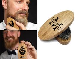 ENGRAVED BEARD BRUSH, Custom Beard Brush, Grooming Brush, Groomsmen Gift,  Mens Gift, Engraved Wooden Brush, Mens Dopp Kit, Christmas Gift