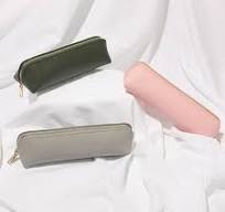 Leather Pen Pencil Case, Slim Pen Bag Small Pencil Pouch ...