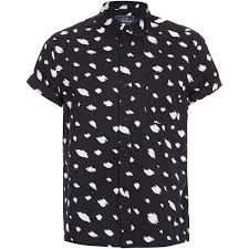 Black And White Polka Dot Short Sleeve Shirt Topman Black Cloud Print Short Sleeve Shirt Mens Outfits Cotton Shirts For Men Shirts
