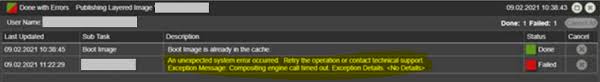 Publishing Layered Image With Offload Compositing Fails With Exception Message Compositing Engine Call Time Out Exception Details