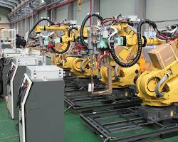 Image of Robots working in a factory