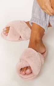 Pink Fluffy Cross Strap Slippers Prettylittlething Usa 4.1 out of 5 stars 23 ratings. pink fluffy cross strap slippers