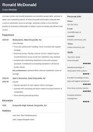 Plus, a great cover letter that matches your resume will. Mcdonald S Resume Sample And Writing Guide 20 Examples