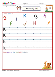 Pick a letter in your child's name and have her look for it in a magazine or the newspaper. Kindergarten Letter Writing Worksheets Letter K
