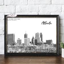 Atlanta Skyline Art Black And White Atlanta Art Atlanta Skyline Atlanta Print Atlanta Wall Art Atlanta Wall Decor Atlanta Artwork Georgia Art Atlant Atlanta Art Skyline Art Atlanta Skyline