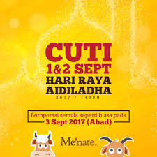 Kementerian pendidikan masih belum membuat keputusan berhubung cuti hari raya aidiladha yang jatuh pada minggu. Pengumuman Cuti Raya Aidiladha Semua Me Nate Steak Hub Facebook