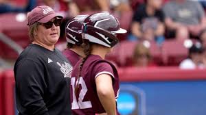 Who is Mississippi State softball coach in WCWS? Samantha Ricketts in 7th season