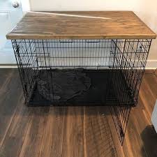Dog Crate Topper Dog Kennel Wood Table Top Dog Crate Table Etsy In 2020 Diy Dog Crate Dog Crate Table Dog Crate Cover