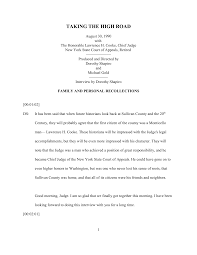 TAKING THE HIGH ROAD