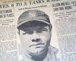 Babe Ruth will retire....