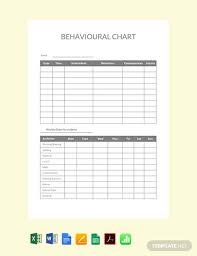 free behavioral chart template pdf word excel apple