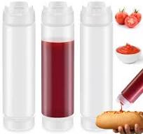 Amazon.com: 3 Pcs 16 oz Inverted Plastic Squeeze Bottles, Refillable Tip  Large Valve Dispenser Condiment Squeeze Bottle for Sauces Ketchup Sour  Cream ...