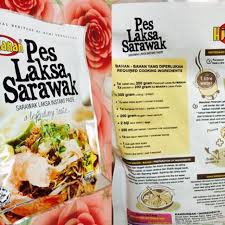 Resepi disertakan di belakang pek. Resepi Laksa Sarawak Hj Manan