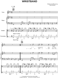Paul Simon Wristband Sheet Music In Eb Major Download Print Sku Mn0177563 gbp