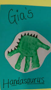 Dinosaur Handprint Arts Crafts Idea For Children Dinosaur Crafts Toddler Crafts Daycare Crafts