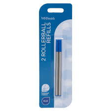 Whsmith Rollerball Pen Refills Blue Ink Pack Of 2