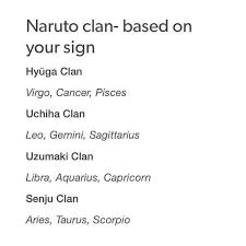 Naruto Clan Based On You Zodiac Zodiac Signs Gemini Zodiac Quotes Naruto Clans