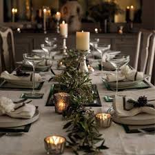Simple Beauty Ivory Linens Candles Greenery No Need For More Christmas Decorations Dinner Table Christmas Dining Table Christmas Dinner Table