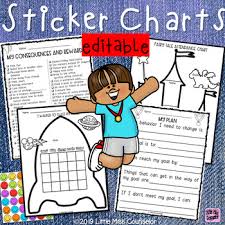 Editable Sticker Charts For Early Childhood Behavior Consequences And Rewards
