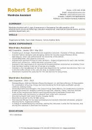 The cover letter is just as important as the resume because it is your first . Wardrobe Assistant Resume Samples Qwikresume