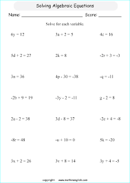 Although you have probably been solving simple equations using variables for a while, the this lesson is focused on rearranging equations so that we can solve for specific variables. Printable Primary Math Worksheet For Math Grades 1 To 6 Based On The Singapore Math Curriculum