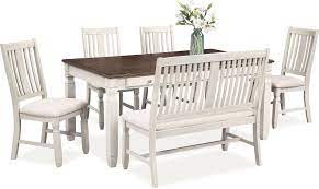 Shop online for chairs and benches in modern upholstery such as velvet, leather and rattan. Glendale Dining Table 4 Chairs And Bench American Signature Furniture