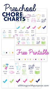 Free Printable Preschool Chore Charts Chore Chart Kids