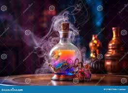 Enchanting Poison Potion on Table in Colorful Fairy Tale Style, Generative  AI Stock Illustration - Illustration of occult, style: 278017946