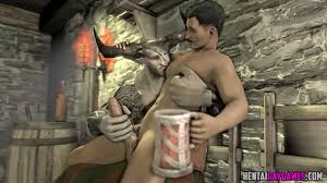 Skyrim desnudo humano deshuesado por el hombre espíritu maligno