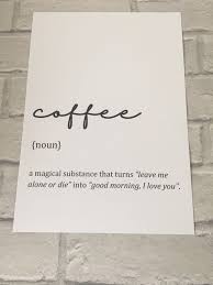 Coffee Definition Print Kitchen Prints Wall Art Definition Prints Minimalist Prints Monochrome Prints Home Decor A4 8x10 5x7 Definition Prints Monochrome Prints Minimalist Prints