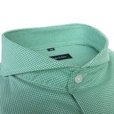 Our New Extreme Cutaway Green Check Shirt Is Here This Shirt With A Delicate And Soft Light Green Checkered Fabric Extr Check Shirt Slim Fit Shirt Grid Shirt