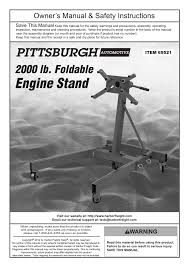 Search our extensive online selection of replacement part diagrams to find the hoist part you need. Harbor Freight 2000 Lb Capacity Foldable Engine Stand Product Manual