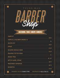Modern Price List For Men S Barber Shop And Salon Price List Template Barber Shop Barbershop Design