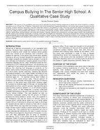 It is also worth noting that there are many research techniques that will produce both qualitative and quantitative data. Pdf Campus Bullying In The Senior High School A Qualitative Case Study