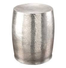 Target / furniture / drum end table (1160). Karis Antique Silver Hammered Metal Garden Stool Side Table Hammered Metal Stool Garden Stool Side Table Metal Stool