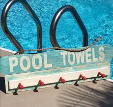 Swimming Pool Decor Backyard Decor Outdoor Signs Pool Towel Towel Rack Pool Pool Signs Backyard Signs